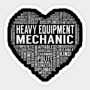 Heavy Equipment Mechanic Heart Sticker